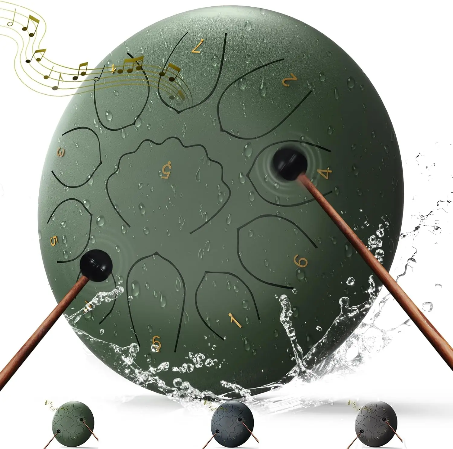 8 Inch Steel Tongue Drum 11 Notes A Major Handpan Drum Portable Rain Drum Outdoor Percussion Instrument with Mallets Finger Picks Carry Bag Music Book Beginner Yoga Meditation Gift summervibes