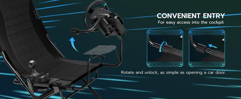 ARES WING Racing Simulator Cockpit, Racing Wheel Stand with Seat, Formula and GT Sim Racing Cockpit Compatible with Fanatec, Thrustmaster, Logitech, Moza Racing Games on PS5, PS4, Xbox and PC