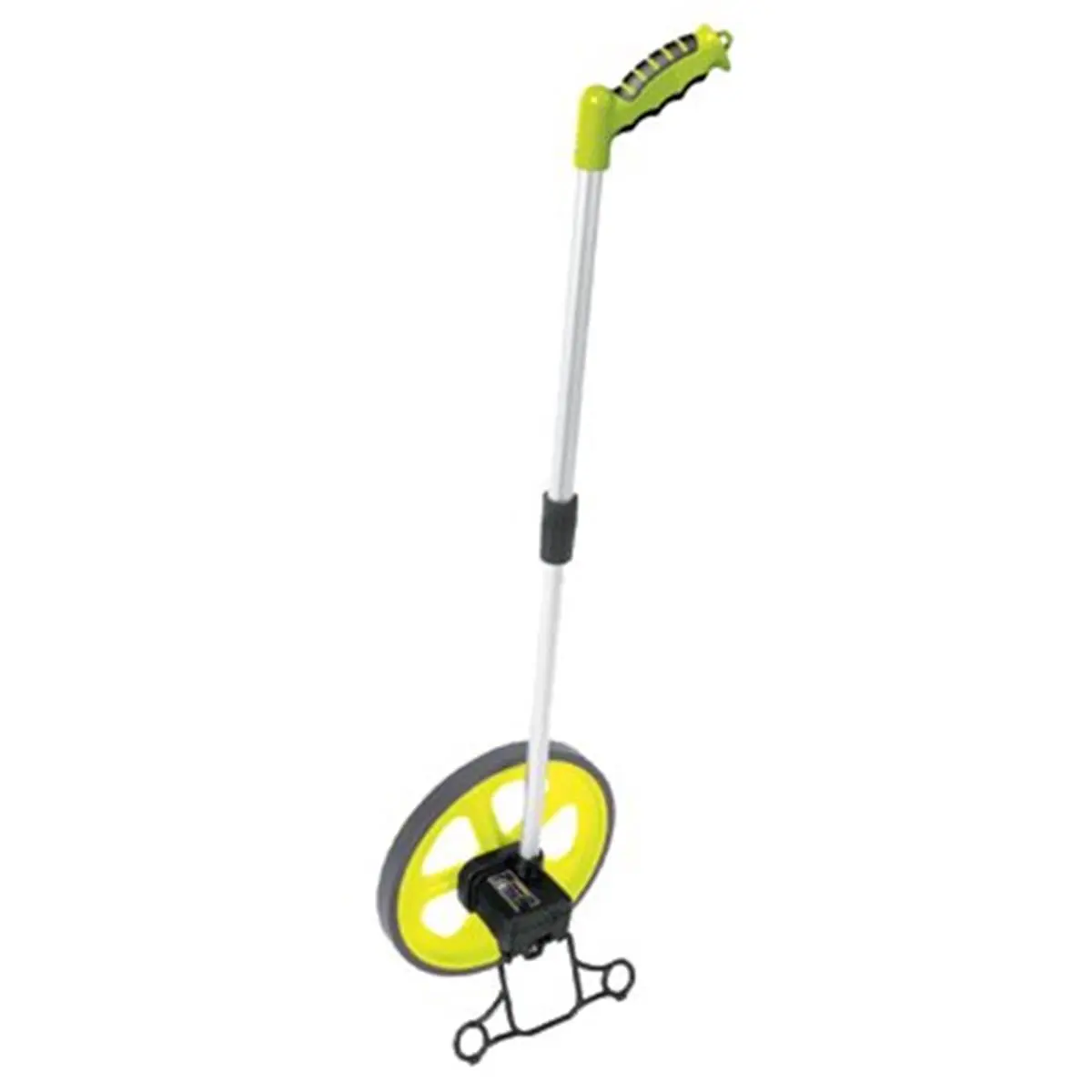 212 MAIN Komelon USA 416-MK3112 10-Inch Hi Viz Green Portable Measuring Wheel - Push Button, Gear Counter, Polyvinyl, Twist Lock, Magnifier Lens Handle