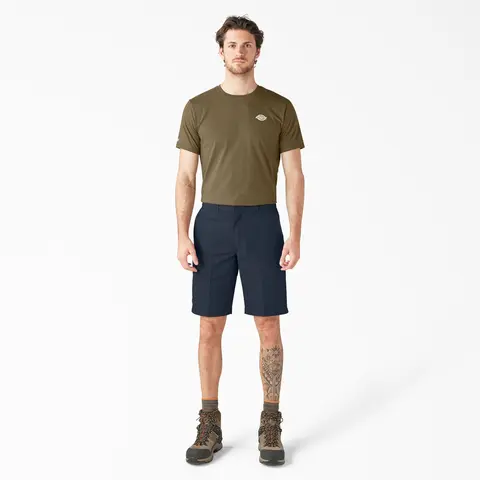 Dickies Men's FLEX Relaxed Fit Work Shorts, 11", Relaxed Fit Workwear Durable, Workwear Style Pocket Menswear Casual Cotton
