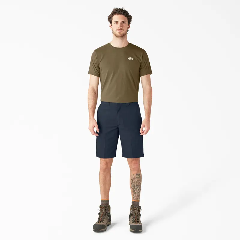 Dickies Men's FLEX Relaxed Fit Work Shorts, 11", Relaxed Fit Workwear Durable, Workwear Style Pocket Menswear Casual Cotton