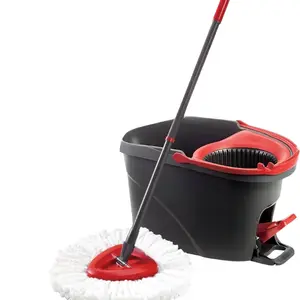 Microfiber Spin Mop & Bucket Floor Cleaning System with Foot Pedal Wringer and 360° Rotating Mop Head