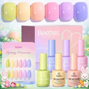 Beetles Spring Gel Polish Set - 6 Colors 15ML Spring Colors Gel Polish with Color Swatch, Soak Off UV LED Nail Art Kit Manicure Gift for Women