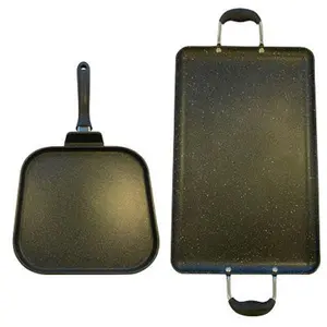 Marble Griddle (2-pack) Includes Double & Square griddles for ALL types of stoves/Comales Cuadrado y de Doble Parrilla apto para TODO tipo de ESTUFA