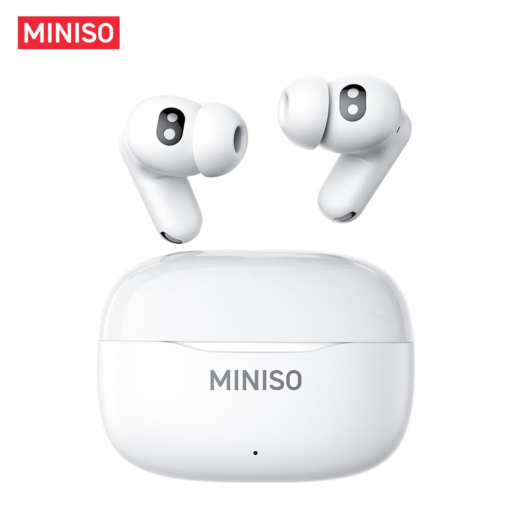 MINISO MS112 Wireless Earphones: Active noise cancellation, suitable for office, sports, studying, and audio calls, in-ear Bluetooth earphones, high-fidelity sound quality, USB-C charging.