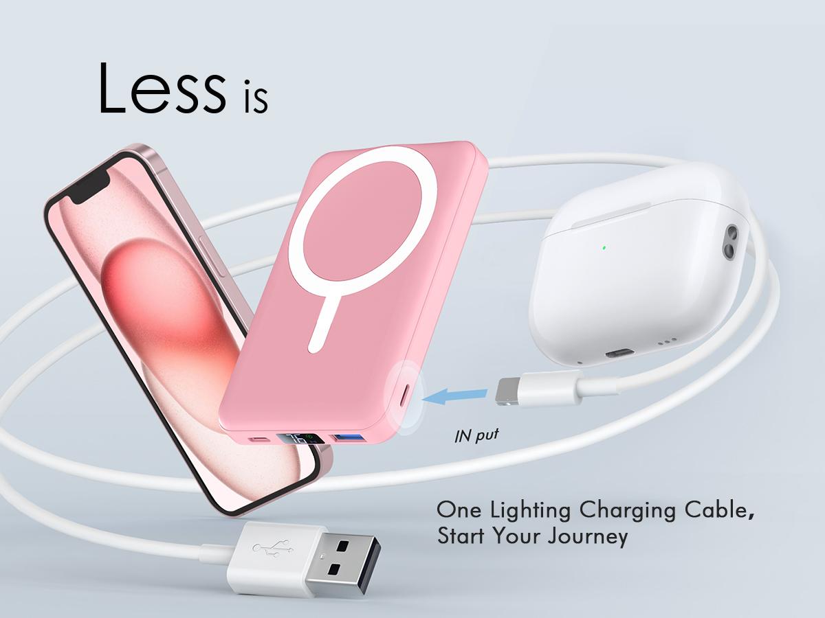 Podoru for MagSafe Battery Pack, Foldable 10000mAh Magnetic Power Bank Fast Charging Wireless Portable Charger for iPhone 17/16/15/14/13/12 Series