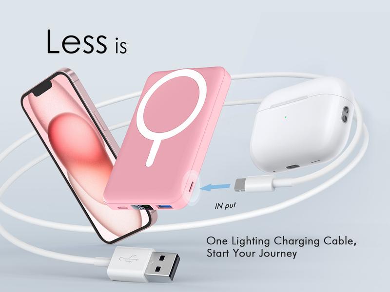 Podoru for MagSafe Battery Pack, Foldable 10000mAh Magnetic Power Bank Fast Charging Wireless Portable Charger for iPhone 17/16/15/14/13/12 Series