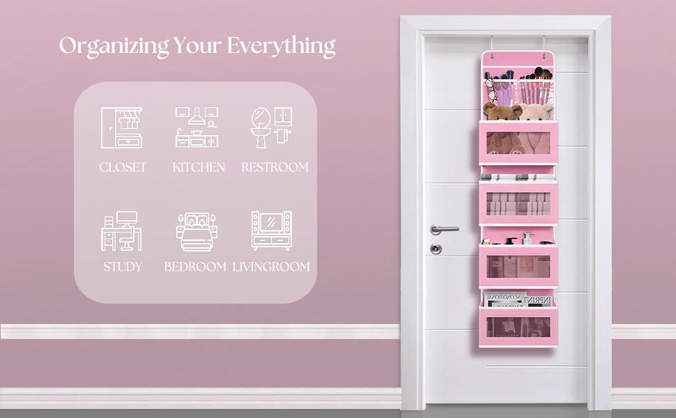Over The Door Hanging Organizer 4 Large Compartments | Bedroom Closet Nursery Storage Rack | Space Saving Toys Clothes Accessories Organizer