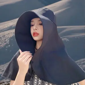 Sun Hats for Women Sun Protection Wide Brim Shawl with Neck Flap Hiking Visor Hat Outdoor Summer Beach