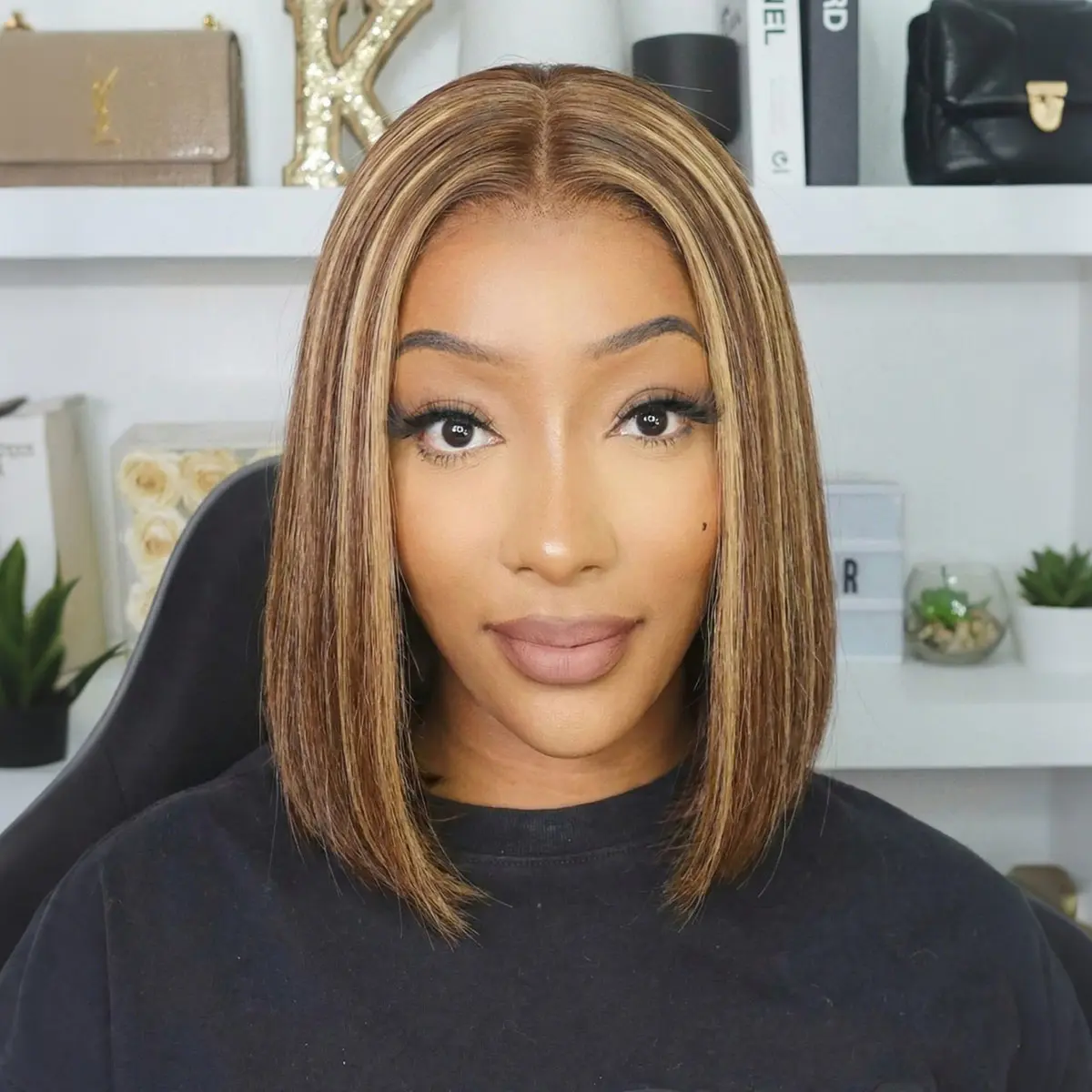 【Special Deal】OQ HAIR Bob Wigs Human Hair Highlight Ombre 4x4 Glueless Wig 4/27 Honey Blonde Wear Go Wigs Pre Plucked With Baby Hair
