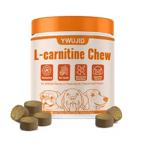 Dog Supplements Soft Chews with L-Carnitine Daily Wellness Nutrition Support for Active Dogs