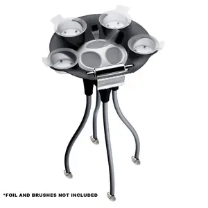 T0144-C | Tray with 4 Bowls | Beauty Salon Trolley Black | Portable Utility Cart | Hair Salon Accessories