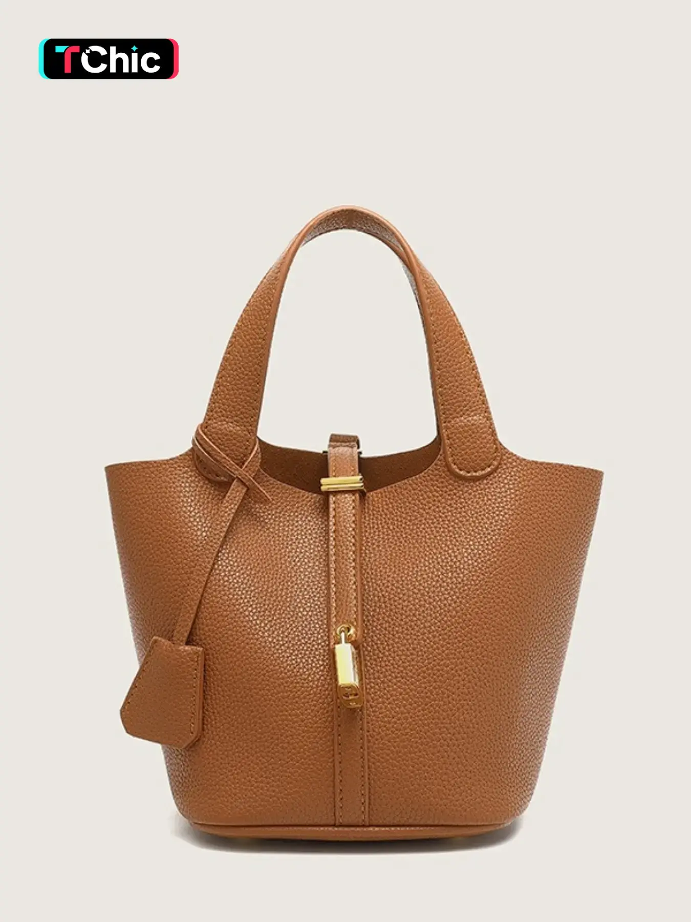 Mini Faux Leather Bucket Bag for Women, Trendy Small Handbag Purse, Retro Top Handle Tote, Suitable for Commuting, Parties, Travel & Work