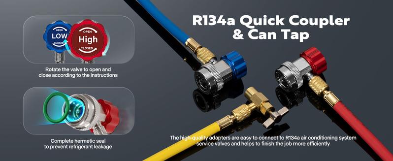 VIVOHOME 110V 1/4 HP 3.5CFM Single Stage Rotary Vane Air Vacuum Pump and AC Manifold Gauge Set Kit with Thermometer for R134a R12 R22 R502 R410a HVAC Air Conditioning Refrigeration Recharging