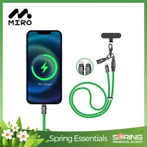 【U1G】Snap Charge 2-in-1 Charger Lanyard: 1/3-Pack! 60W PD, Anti-Drop Clip – Hands-Free for Commute/Creators/Outdoor/Travel!