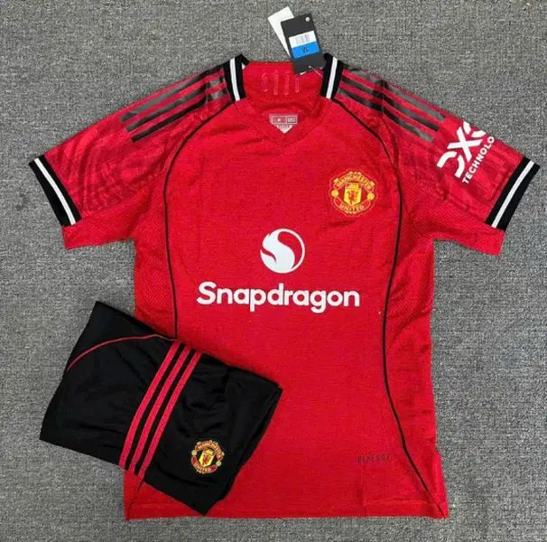 Men's 25/26 Manchester United Away Red Football Jersey, Sports Collectible Jersey
