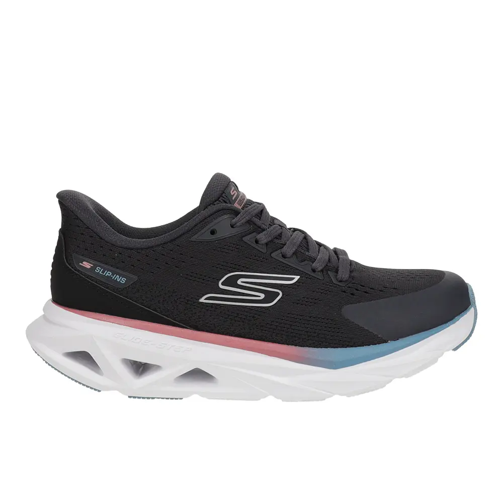 Skechers Womens Slip-Ins Glide-Step Vortex Running Sneakers Shoes - Black