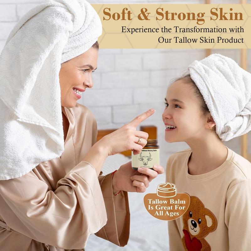 Lopeie Whipped Grass-Fed Beef Tallow Honey Balm - 4 Oz, Moisturizing Cream for Soft,Smooth Skin - Handmade All-Natural Moisturizer - Lavender