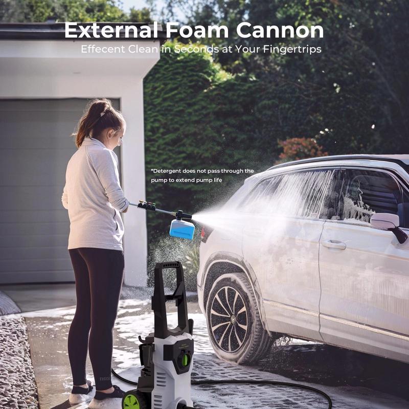 【Jumpstart Sale】Pressure Washer, Portable Power Washer, 4 Quick Connect Nozzles, High Pressure Cleaning Machine for Car Fence Driveway Patio Washing and More