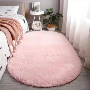Oval bedside rug, bedroom bed runner, living room coffee table mat