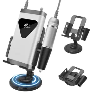 Nail Drill Machine Holder - Nail Drill Holder Stand - 360° Rotatable - with Pen Holder - Portable Nail Desk Organizer - Professional Manicure Tool Organizer for Nail Techs Salon & Home Use