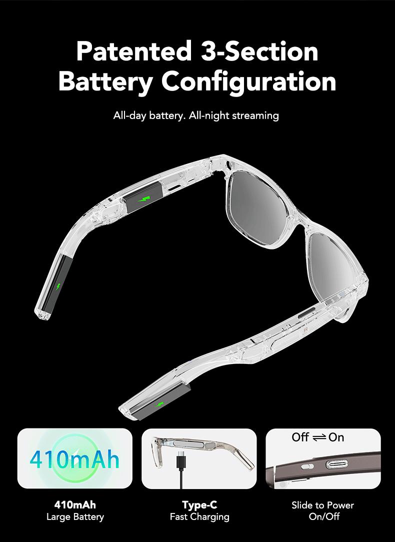 Smart AI Camera Glasses with 8MP Photochromic Lenses ,Button Touch Adjustment for Travel Outdoor Adventures Hands-Free Photography 160+Languages Real-Time Translation Bluetooth Wireless Wearable Video Recording UV Protection ,Black Friday & Cyber Monday