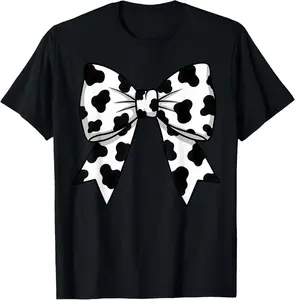 Funny graphic tees Cute Cowprint Coquette Bow Cow Pattern for Womens and Girls T-Shirt