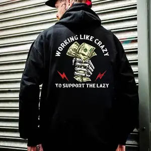 Working Like Crazy Funny Graphic T-shirt Sweatshirt Hoodie, Blue Collar Hard Work Attitude T-Shirt Hoodie Sweatshirt For Men