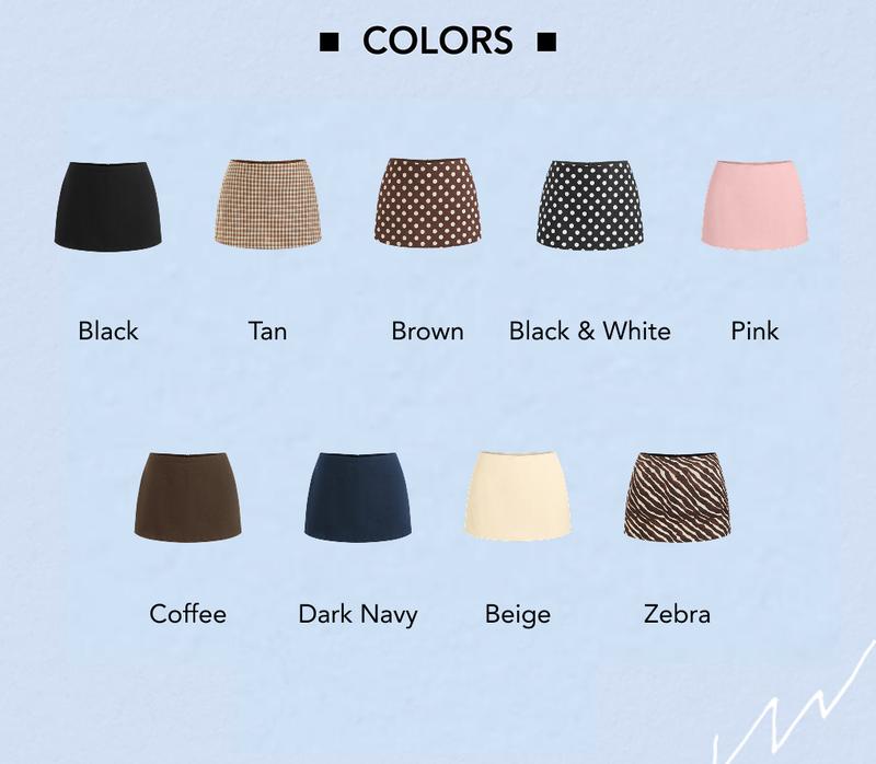 Cider Low Rise Split Mini Skort For Daily Casual Wear, Fitted Bodycon Skirt with Built-in Shorts