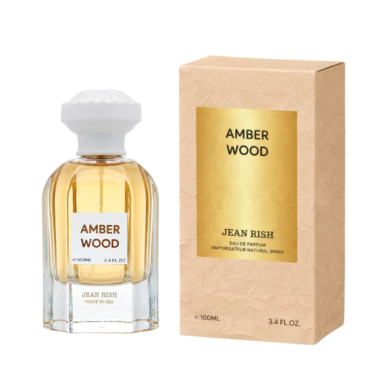 Amber Wood, Jean Rish, Eau De Parfum for Women 3.4 Fl Oz – Dark Gourmand Perfume with Black Orchid, Chocolate, Vanilla & Amber – Long Lasting Luxury Scent