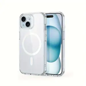 Luxury Clear Case for iPhone 17 16 15 14 13 12 11 Transparent Acrylic Magnetic Wireless Charging Cover
