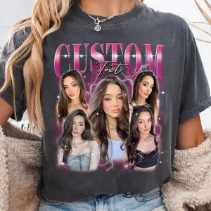 Custom Bootleg Shirt, Custom Bootleg Rap Tee with Photo, Custom Your Own Shirts, Personalized Face Birthday Gift for Her, Custom Photo T-Shirt for Bachelorette Party, Retro 90s Vintage Graphic Tee, DIY Design Clothes, Aesthetic Birthday Present