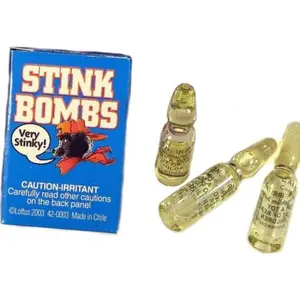 1 Box of 3 Glass Stink Bomb Vials - Stinky Smelly Odor - Gag Prank Joke