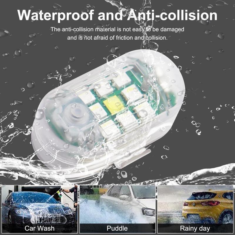 Car LED Light, Remote Control Strobe Light, Aircraft Light, USB Rechargeable Decorative Light, Suitable for Car Drone Aircraft Trucks Motorcycle Bike