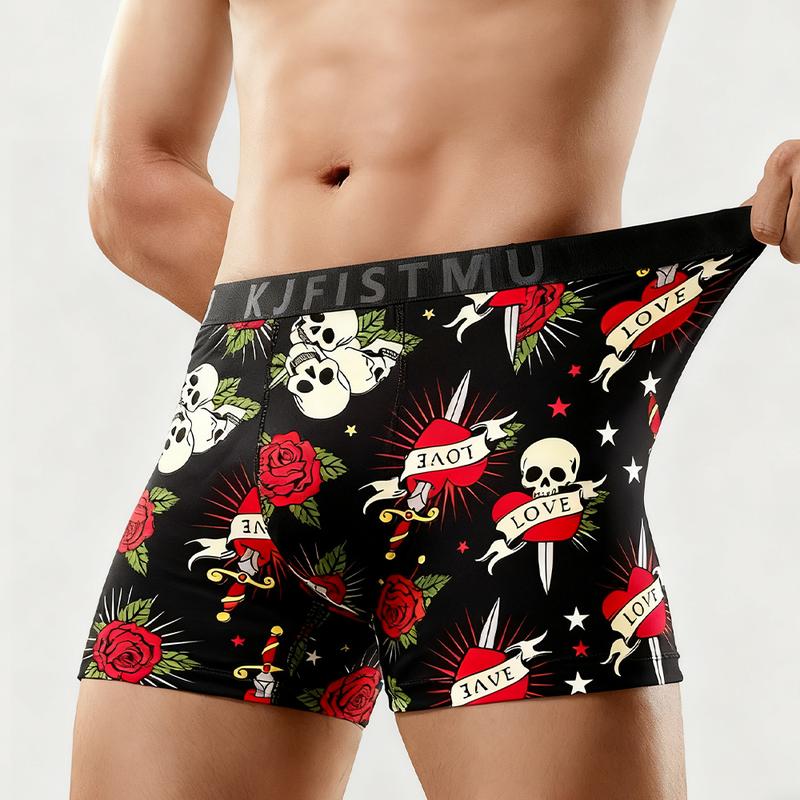 20-piece set of men's boxer briefs, trendy street style, moisture-wicking and breathable, multi-color combo pack, men's boxer briefs, anti-roll edges, multi-pack KJFISTMU Print Boxershorts