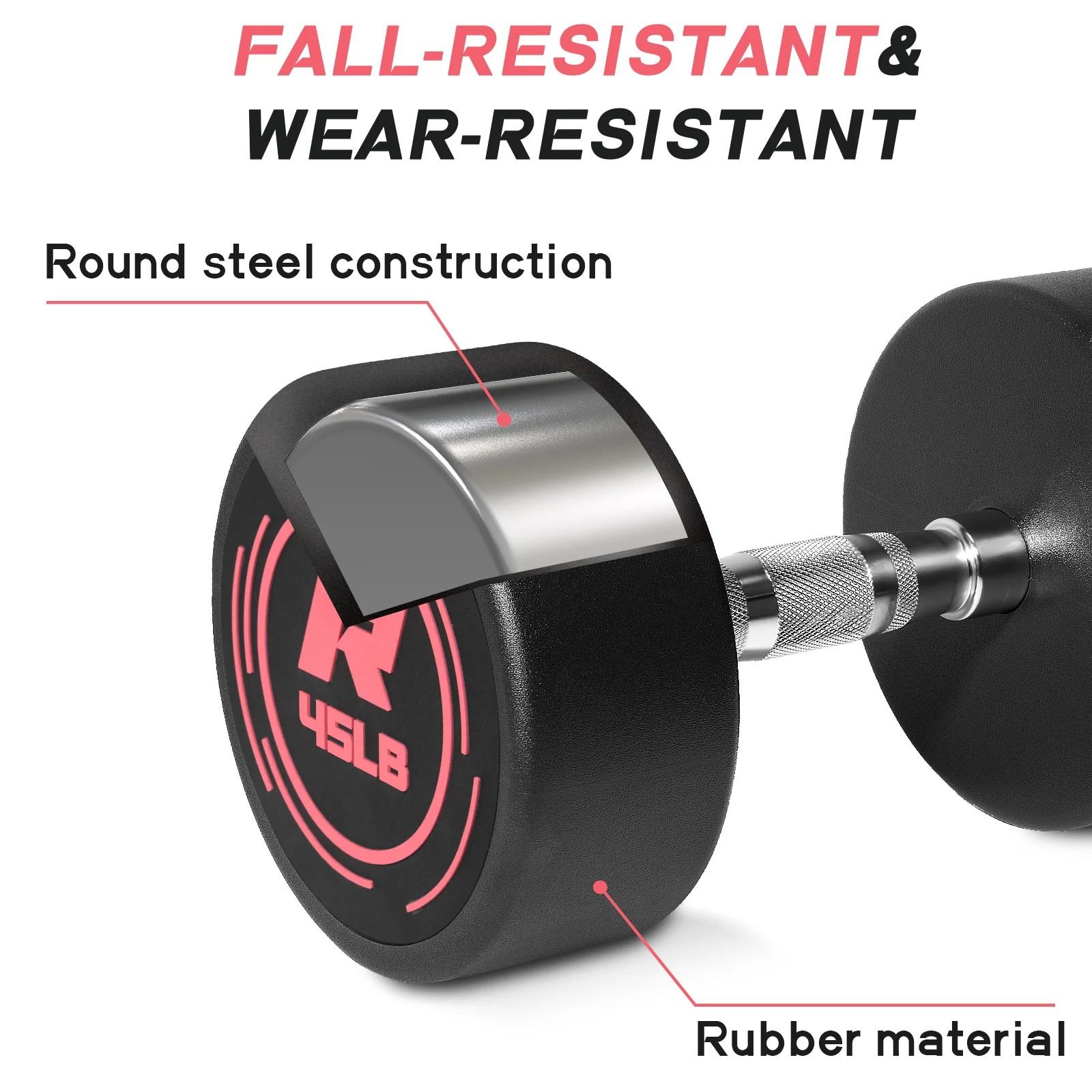 RITFIT Pink PVC-Coated Round Dumbbell Pairs, Home Workout Weights, Floor-Protecting Durable Fitness Equipment for At-Home Gym Arm Exercises