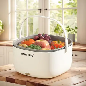Ultrasonic Fruit and Vegetable Washing Machine with Handle Fruit Cleaner Device Vegetable Cleaner Electric Food Purifier baskets