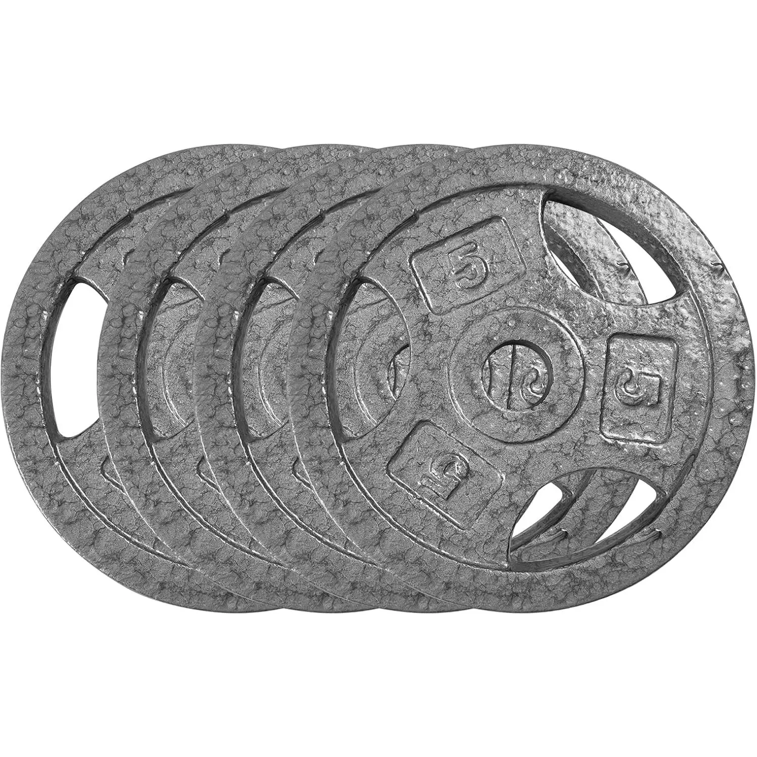 Cast Iron Weight Plates Set 1 in, 2.5 LBS/5 LBS/10 LBS/25 LBS Bumper Plates for Home Gym, Strength Training & Weightlifting (4 x 5 LBS Sets)