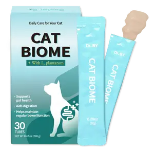 Doctor By Cat Biome Probiotics for cats Anti Diarrhea Feline Gut & Digestive Support Immune Health Sensitive Stomach Constipation with L. plantarum+Prebiotics 30 Lickable Formula Individually Packaged
