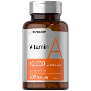 Horbäach Vitamin A 10000 IU Softgels | 300 Count | Non-GMO, Gluten Free Supplement