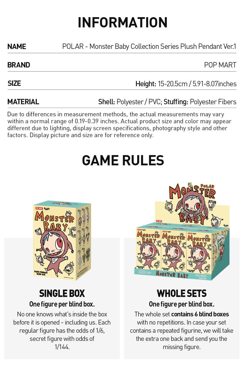 POP MART POLAR-Monster Baby Collection Series Plush Pendant Ver.1