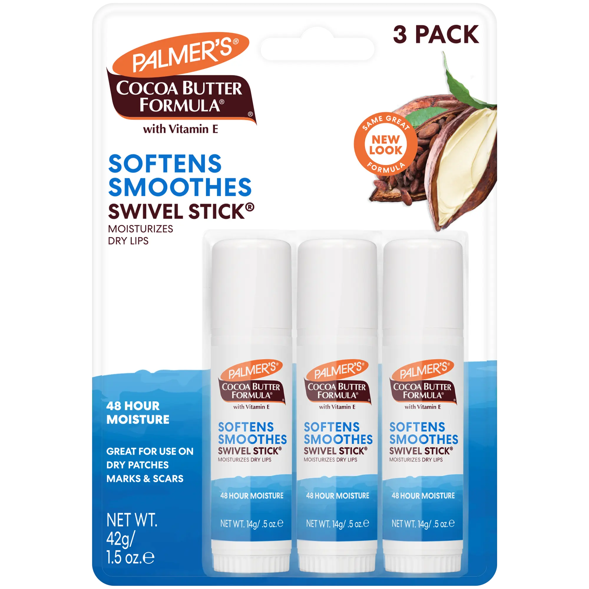 Palmer's Cocoa Butter Formula Swivel Stick Lip Balm and Body Moisturizer 3-Pack