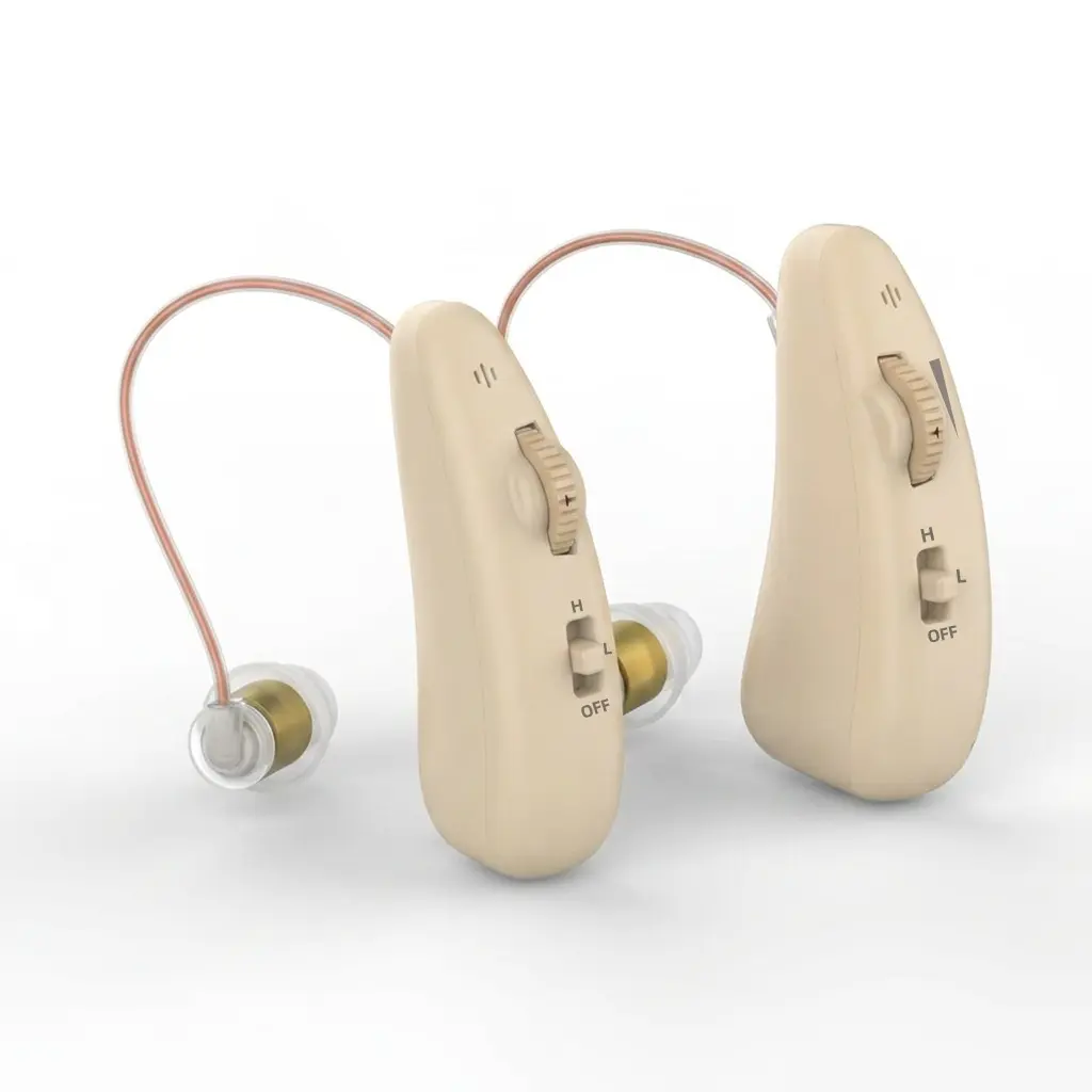 Omhealth OTC Healthcare Rechargeable Hearing Aids for Adults - Discreet, Comfortable Design with 1-Click Operation for Clear Listening