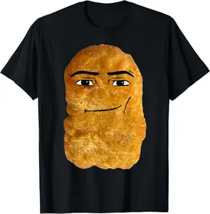 100% CottonChicken Nugget Meme T-Shirt, Small, Black