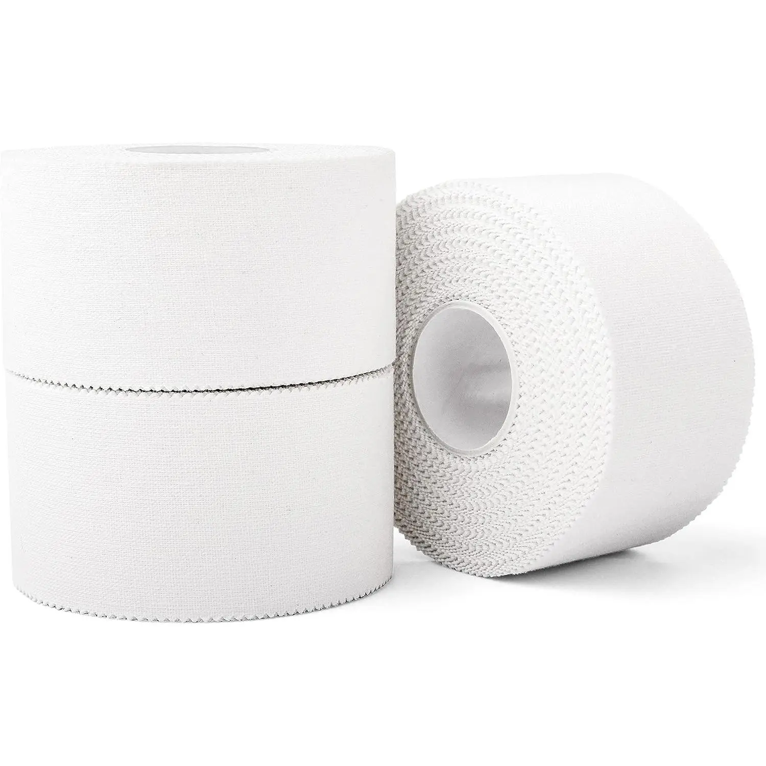 (3 Pack) 1.5 inches White Non-Elastic Athletic Sports Tape - Strong Adhesive, Easy Tear, No Sticky Residue, Comfortable & Supportive for Athletes, First Aid Injury Wrap (35ft) [Sports & Outdoor, Ice Hockey Use], Comfortable And Supportive, All