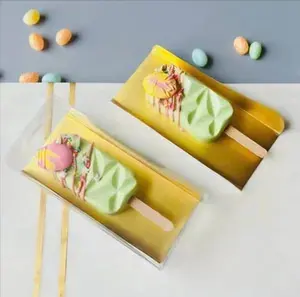 Clear Cakesicle Box Gold Insert 6 Count