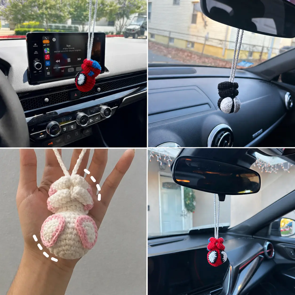 Crochet Sp1der Man Car Hanging, Cute Hero Hanging From Mirror, Spider Decoration, Spider Amigurumi, Plush Spider Car Charm, Gifts For Him Her
