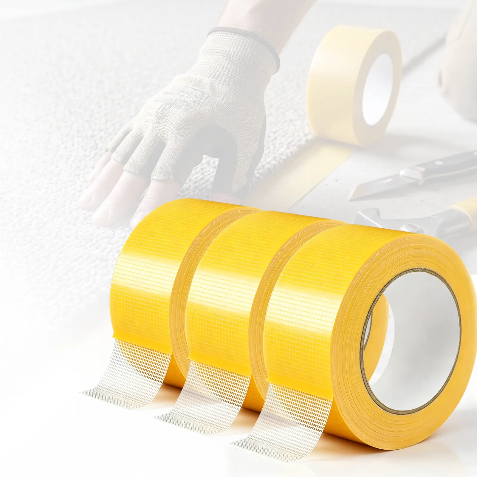3PCS Heavy-Duty Double-Sided Duct Tape (20m Length) - Long Lasting Adhesive, Super Strong Adhesion, Waterproof Surface, Removable, No Residue, Ideal for Carpet, Home Users