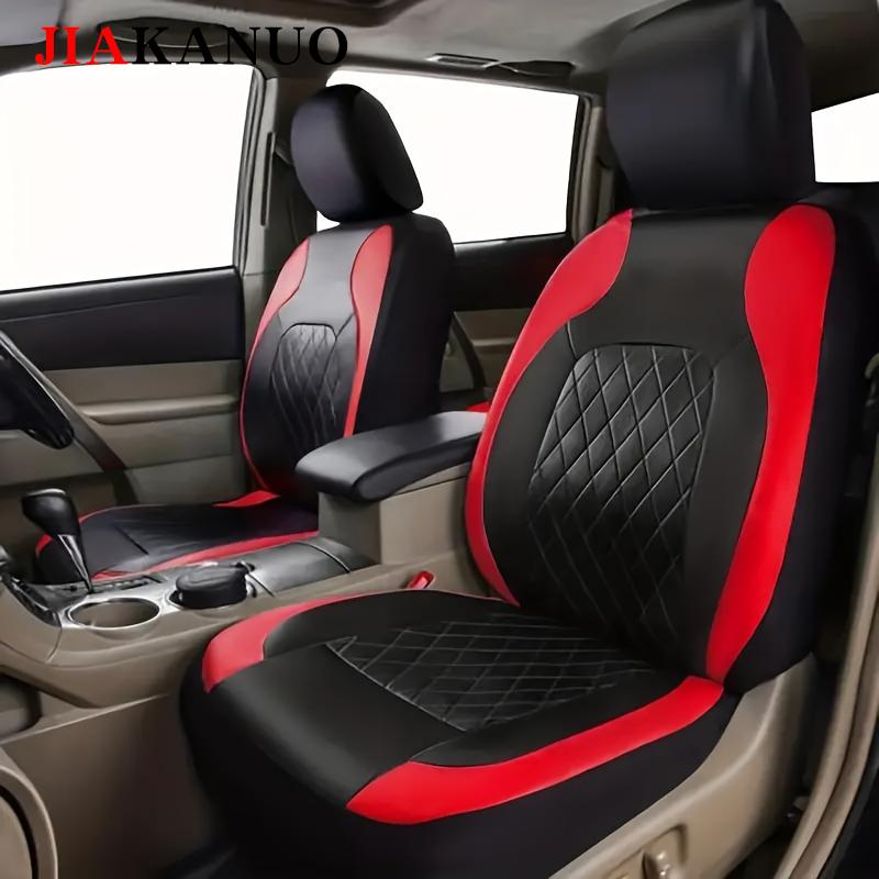 JIAKANUO Universal Car Seat Covers Set PU Leather for 2/5 Seats, Full Protection for Car Front & Rear Seats, Waterproof & Anti-Scratch, Fit Most Cars SUVs Vans Trucks, Automotive Seat Protectors, Airbag Compatible, Car Interior Accessories