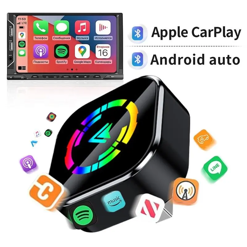 Wireless CarPlay Adapter for iPhone and Android, Bluetooth CarPlay USB C Plug and Play, CarPlay Adapter for Older Cars, Wireless Connection for Easy Driving